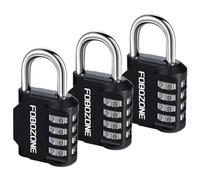 3 Pack Combination Padlock, 4 Digit Resettable Outdoor Padlock Weatherproof