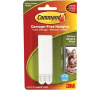 3 Pack - Command Narrow Picture Hanging Strips-White 4 Sets/Pkg - 17207