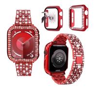 3 Pack Compatible with Apple Watch Strap 38mm 40mm 41mm 42mm 44mm 45mm 49mm with Glitter Diamond Case and Glass Screen Protector Cover for iWatch Series 9 8 SE 7 6 5 4 3 2 1, Getaway Solids, 45mm