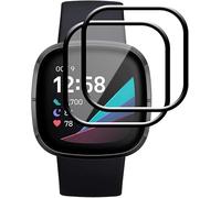 3 Pack Compatible with Fitbit Versa 1/2/3/4 Sense 1/2 Screen Protector, Flexible HD TPU Clear Protective, [Anti-Scratch] [Bubble-Free] [Fingerprint Support] Soft Film (Not Glass) (Fitbit Versa 2)