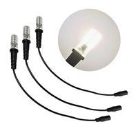 3 pack cool white special effects led lights 12 volts dc with foam wood mounting cable socket dc barrel connector for themed environments props theatrical scenery carnival marquee signs