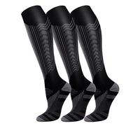 3 Pack Copper Compression Socks - Compression Socks Women & Men Circulation - Best for Medical,Running,Athletic - - L-X-L