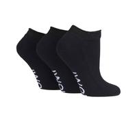 IOMI - 3 Pairs Extra Wide Cushioned Cotton Rich Trainer Diabetic Socks for Swollen Feet and Ankles (12-14 UK, Black (Trainer))