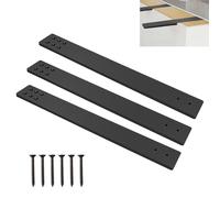 3 Pack Countertop Support Bracket ,Heavy Duty 3/8" Thick 16" Lx 2.5" W Hidden Black Knee Wall Island Support Brackets, for Quartz/Granite/Wood/Concret Countertops