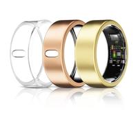 3 Pack Cover Compatible with Oura Ring Gen 4/Gen 3 Horizon/Heritage/Ultrahuman Ring, Surport Charging with Cover on, Anti-Scratch TPU Protector for Women Men-Clear+Gold+RoseGold-for Size 7