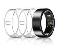 3 Pack Cover Compatible with Oura Ring Gen 4/Gen 3 Horizon/Heritage/Ultrahuman Ring, Surport Charging with Cover on, Anti-Scratch TPU Protector for Women Men-2Clear+Black-for Size 13