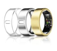 3 Pack Cover Compatible with Oura Ring Gen 4/Oura Gen 3 Horizon/Heritage/Ultrahuman Ring Air, Surport Charging with Cover on, Anti-Scratch TPU Protector for Women Men-Clear+Silver+Gold-for Size 10