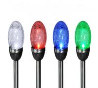 3 Pack Crackle Ball Solar Lights, RGB Colour Changing Solar Garden Lights Outdoor, Glass Globe Stake Lights with Rechargeable Batteries Included for Pathway, Patio, Lawn and Borders [Energy Class A]