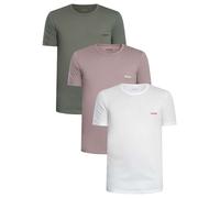 3 Pack Crew Lounge T-Shirt Green/Grey/White M