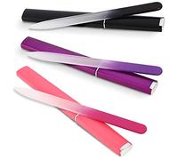 3 Pack Crystal Glass Fingernail File with Case for Natural Nail Professional Czech Glass File Double-Sided Etched Gentle Nail Care Stocking Stuffers for Women or Adults, Unique Gifts