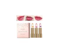 3 Pack Crystal Jelly Flower Lipstick Set Nutritious Temperature Change Lip Balm Long Lasting Moisturizer Lip Gloss Magic Color Change Lip Stick Set (A