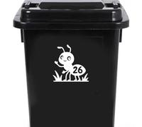 3 Pack Cute Ant Wheelie Bin Number Stickers - 6 Colours to Choose from - Waterproof Vinyl Decal - Long Lasting - Easy to Clean (18.5cm x 18cm (7.3" x 7.1"))