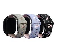 3 Pack Cute Bow Band Compatible with Gizmo Watch 3 2 1/ Gabb Watch 3e 3 2 1/ SyncUP kids Watch 2 1/Cosmo JrTrack 5 4 3 2SE 2 1/AT&T amiGO Jr for Kids Boys,20mm Engraved Soft Silicone Pink Ribbon Strap