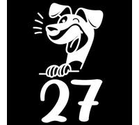 3 Pack Cute Dog Laughing Number Waterproof Sticker - Easy to Apply - Custom Wheelie Bin/Recycling Box/House Number/Door Signs (White, 19cm x 11cm (7.5" x 4.3"))