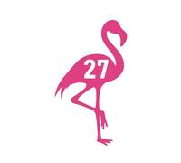 3 Pack Cute Flamingo Standing Number Waterproof Sticker - Custom Wheelie Bin/Recycling Box/House Number/Door Signs (Pink, 18cm x 10cm - 7.1" x 3.9")