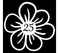 3 Pack Cute Flower Petal Wheelie Bin Stickers - Waterproof Decal - UV Resistant - Recycling Box Stick On Numbers - Custom Number - Sunflower Gifts (White, 18cm x 18cm (7.1" x 7.1"))