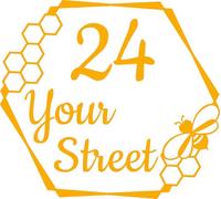 3 Pack Cute Honey Bee Hexagon House Number & Street Name Waterproof Sticker - Custom Wheelie Bin/Recycling Box/Door Signs (Golden Yellow)