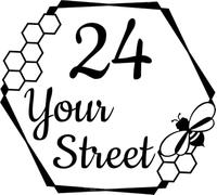 3 Pack Cute Honey Bee Hexagon House Number & Street Name Waterproof Sticker - Custom Wheelie Bin/Recycling Box/Door Signs (Black)