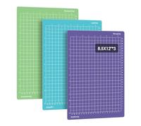 3 Pack Cutting Mats for Cricut Joy Xtra, 8.5x12 Inch, Standard/Light/Strong Grip Adhesive Replacement Mats, Green/Blue/Purple Variety Set for Vinyl, Cardstock & Heavy Materials (Multicolor)