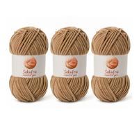 3 Pack Deep Khaki Chunky Chenille Yarn for Crocheting, Bulky Velvet Yarns for Crochet, Baby Yarn for Crocheting Soft Blanket, 393 yds/10.5 oz Fluffy Amigurumi Crochet Yarn