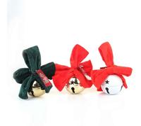 3-Pack Deluxe Jingle Bell Ornaments With Plush Bows