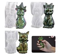 3 Pack Devil Cat Pirate Animal Silicone Candle Soap Mold - Resin Casting Craft Supplies