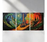 3 Pack Diamond Art Kits Adults, 5D Eiffel Tower Diamond Painting Kit for Adults, Fireworks Fun DIY Full Drill Round Crystal Gem Art Craft, Adults Paint by Diamonds Dots Home Wall Decor 16x24in a-2798