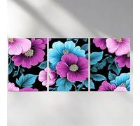 3 Pack Diamond Art Kits Adults, 5D Flower Diamond Painting Kit for Adults, Simple Fun DIY Full Drill Round Crystal Gem Art Craft, Adults Paint by Diamonds Dots Home Wall Decor 20x30in a-5105