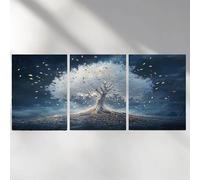 3 Pack Diamond Art Kits Adults, 5D Tree Diamond Painting Kit for Adults, White Fun DIY Full Drill Round Crystal Gem Art Craft, Adults Paint by Diamonds Dots Home Wall Decor 24x36in a-5340