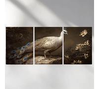 3 Pack Diamond Art Kits Adults, 5D White Diamond Painting Kit for Adults, Peacock Fun DIY Full Drill Round Crystal Gem Art Craft, Adults Paint by Diamonds Dots Home Wall Decor 16x24in a-5308