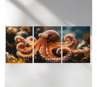 3 Pack Diamond Art Kits Adults, 5D Yellow Diamond Painting Kit for Adults, Octopus Fun DIY Full Drill Round Crystal Gem Art Craft, Adults Paint by Diamonds Dots Home Wall Decor 24x36in a-5432