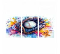 3 Pack Diamond Art Kits, Baseball Glove Diamond Painting 36 x 24in x 3, Abstract Paint by Numbers with Rhinestones, Cross Stitch Embroidery Gem Art and Crafts for Adults, Room Decor Gifts ZSHS-0327