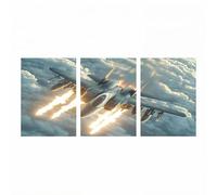 3 Pack Diamond Art Kits, Fighter Diamond Painting 36x24Inx3, War Paint by Numbers with Rhinestones on Canvas, Cross Stitch Embroidery Gem Art and Crafts for Adults, Room Decor Gifts for Women ZSHS2612