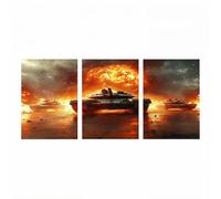 3 Pack Diamond Art Kits, Tank Diamond Painting 36 x 24 in x 3, War Paint by Numbers with Rhinestones, Cross Stitch Embroidery Gem Art and Crafts for Adults, Room Decor Gifts for Women ZSHS-2785
