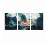 3 Pack Diamond Art Kits, War Diamond Painting 30x20Inx3, Ruins Paint by Numbers with Rhinestones on Canvas, Cross Stitch Embroidery Gem Art and Crafts for Adults, Room Decor Gifts for Women ZSHS-3019