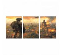 3 Pack Diamond Art Kits, Warrior Diamond Painting 30 x 20In x 3, War Paint by Numbers with Rhinestones, Cross Stitch Embroidery Gem Art and Crafts for Adults, Room Decor Gifts for Women ZSHS-2621