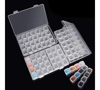 3 Pack Diamond Embroidery Box, Each Diamond Storage Box with 28 Mini Compartments Grids, 5D Painting and Cross Stitch Tools Accessory Containers for DIY Art Craft