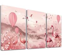 3 Pack Diamond Painting Kits for Adults, 5D DIY Flamingo Diamond Art Kits for Adults Beginners, Full Round Drill Gem Crystal Art Paintings, Pink Paint with Diamonds for Home Wall Decor (60x80cm) G-06