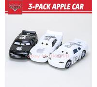 3-PACK Disney Pixar cars Movie Doubles Lightning McQueen Apple Car 1:55 Diecast
