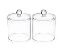 3 Pack Dispenser Jars Bathroom with Storage Canister Plastic Acrylic Jar for Cotton Cotton Cotton Rounds Picks Jewelry Shelves (A, One Size)