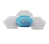 3 Pack DIY Hexagon Mold, Hexagon Coaster Silicone Mold, Molds for Casting with Resin, Cement