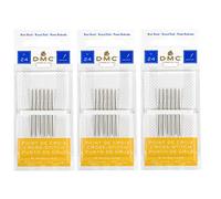 3 Pack DMC Size 24 Cross Stitch Needles (Total 18 Needles)