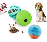3 Pack Dog Balls Toys,Treat Dispenser Dog Toy Ball,Dog Toys Teeth Cleaning Puppy Chew Toys Pet Training Ball Dog Interactive Dog Ball