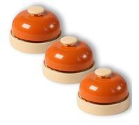 3 Pack Dog Door Bell, Dog Training Bell with Sensitive Buttons Metal Training Called for Door Knob Puppy Essentials Accessories (Orange)