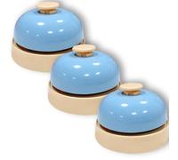 3 Pack Dog Door Bell, Dog Training Bell with Sensitive Buttons Metal Training Called for Door Knob Puppy Essentials Accessories (Blue)