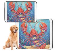 3 Pack Dog Pee Mat Cat Pee Pads for Floor Anti Slip Rug for Car 20x24in Lobster Coral Reef Collage
