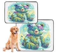 3 Pack Dog Pee Mats Dog Rugs Washable Anti Slip Mat for Dogs for Beach 20x24in Bear Landscape Collage