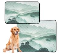 3 Pack Dog Pee Proof Rug Cat Pee Pads for Indoor Cats Dog Anti Slip for Indoor 20x24in Mountain Mist Chinese Art