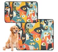 3 Pack Dog Pee Proof Rug Dog Pee Pads Washable Anti Slip Floor Mat for Beach 20x24in Animal Colorful Art Print