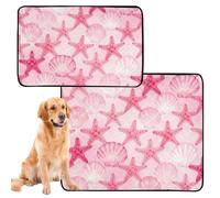 3 Pack Dog Pee Rug Dog Pee Blankets Washable Anti Slip for Car Seat 20x24in Seahorse_Blue